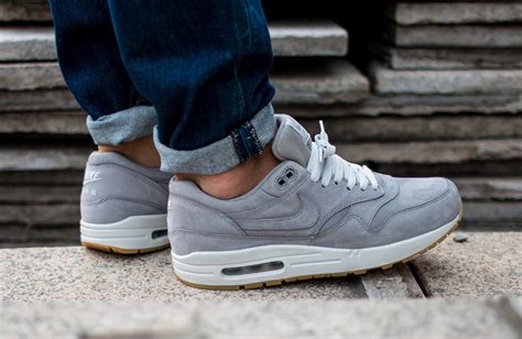 nike air max 1 leather premium grijs|air max 1 premium grey.